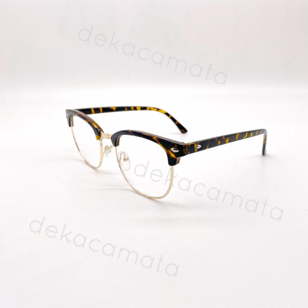 Frame Kacamata Minus Anti Radiasi Clubmaster Square Fashion Pria Wanita
