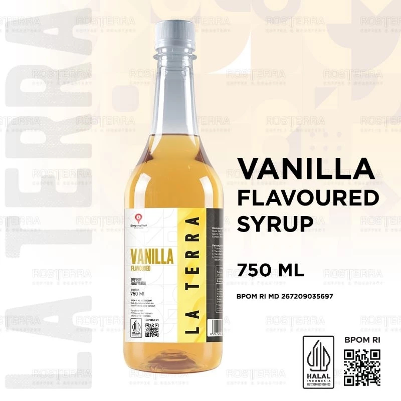 

La Terra Syrup Vanilla 750 ml | Flavor Sirup Minuman Rasa Vanila