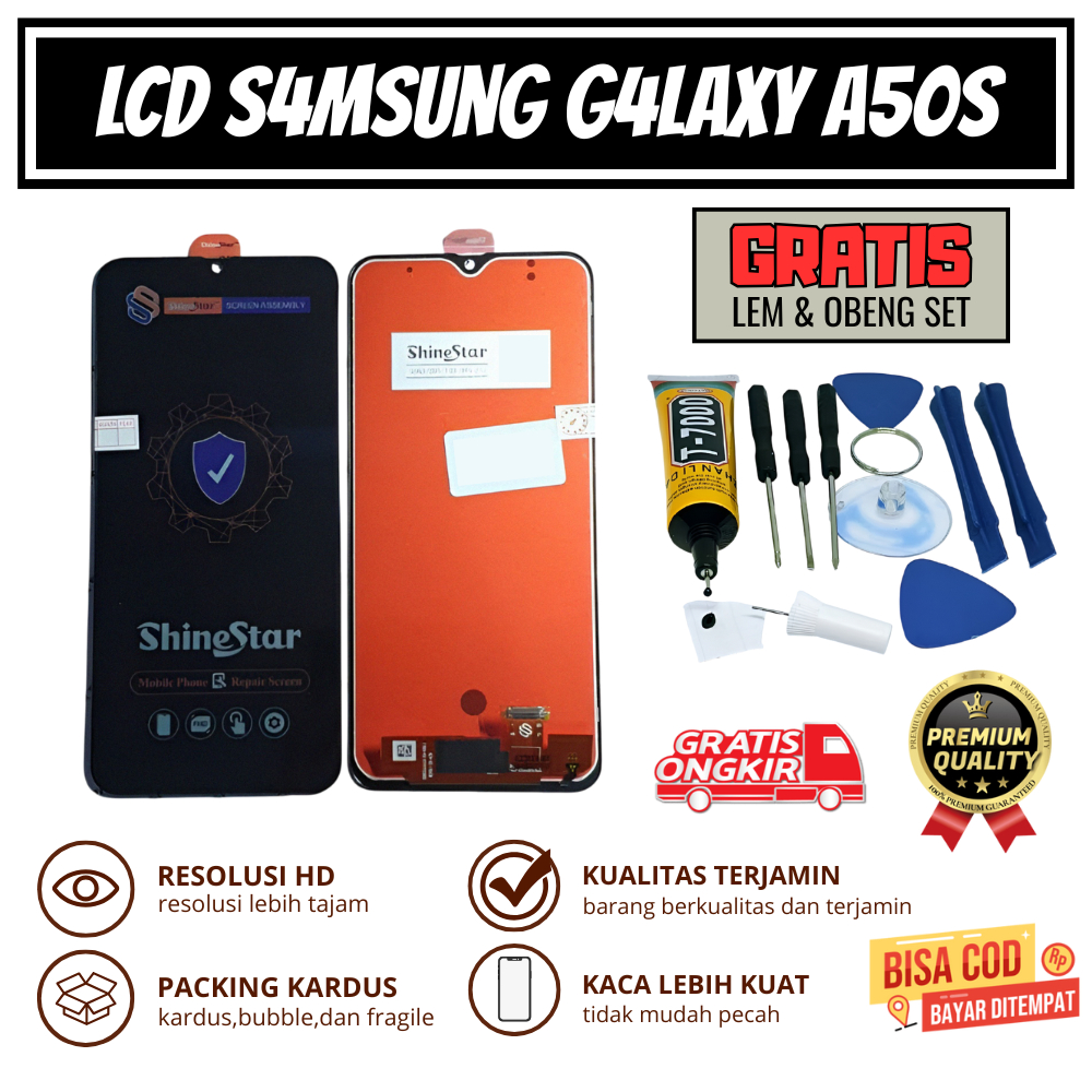 LCD SAMSUNG GALAXY A50S ORIGINAL + TOUCHSCREEN || GRATIS 1 SET OBENG & LEM || SHINESTAR