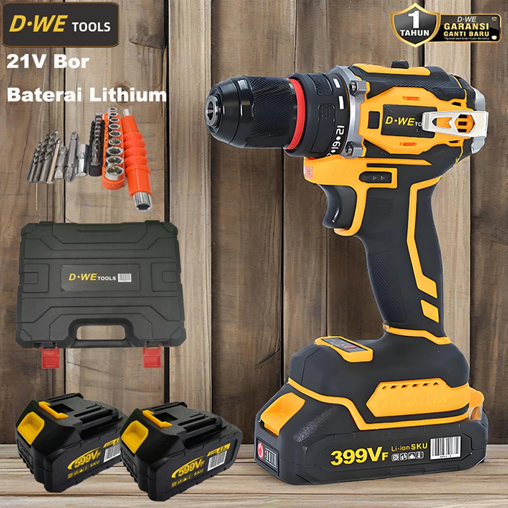 Mesin bor baterai 598V cas 10mm bor listrik murah bor tangan baterai besi tembok Beton kayu - Cordle