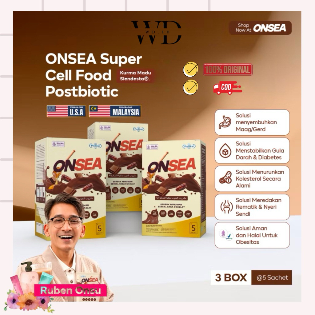 

ONSEA - 3 BOX Formulasi dari USA & Malaysia - Pengganti Makan Sehat dengan Multigrain Protein & Vitamin - Sereal