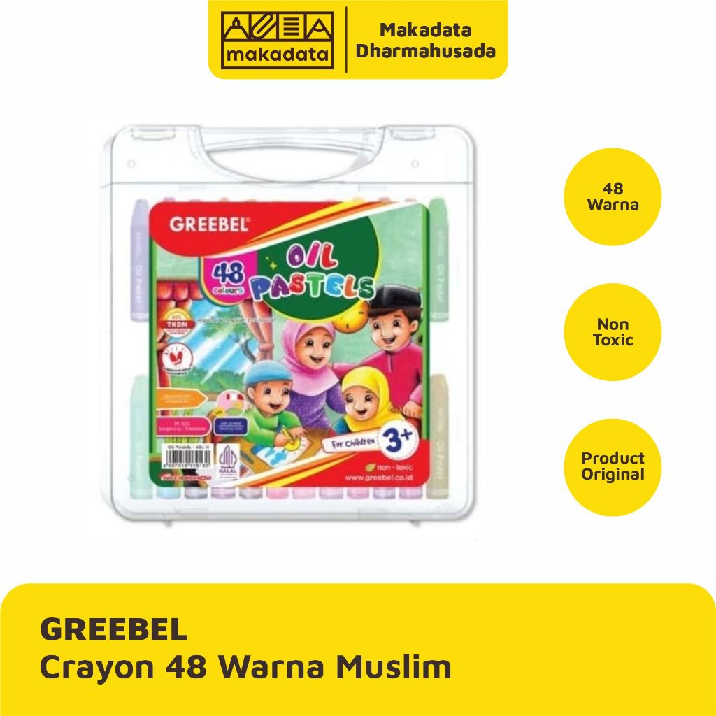 

CRAYON | KRAYON | OIL PASTEL GREEBEL ISI 48 WARNA MUSLIM