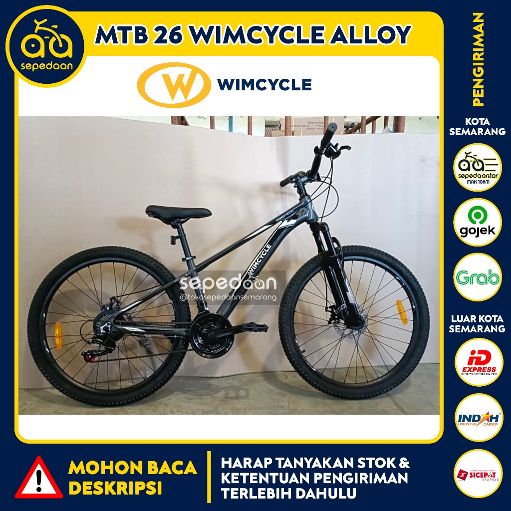 Sepeda Gunung Anak Dewasa MTB 26 27.5 WIMCYCLE - Alloy Rem Cakram Cowok Laki-laki