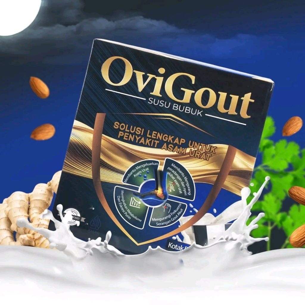 

Ovigout 1 Box 12 Sachet Susu Bubuk Asam Urat Rematik Pengapuran Tulang