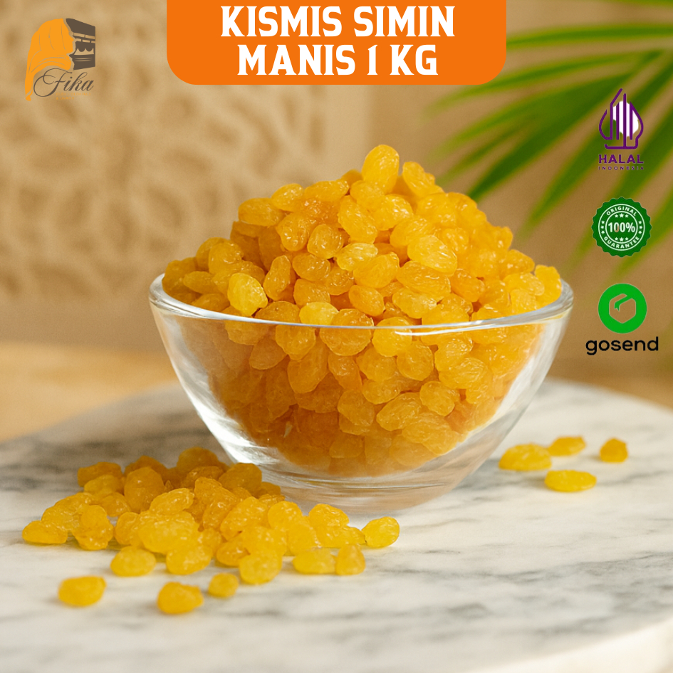 

Kismis Arab Raisin Simin Manis 1kg / Anggur Kering tanpa biji Oleh Oleh Haji dan Umroh