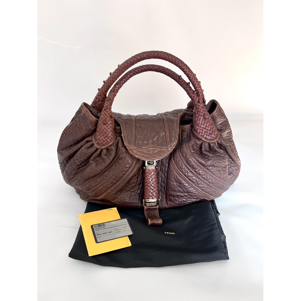 Preloved Original Fendi Borsa Spy Nappa Leather Bag Brown 2006