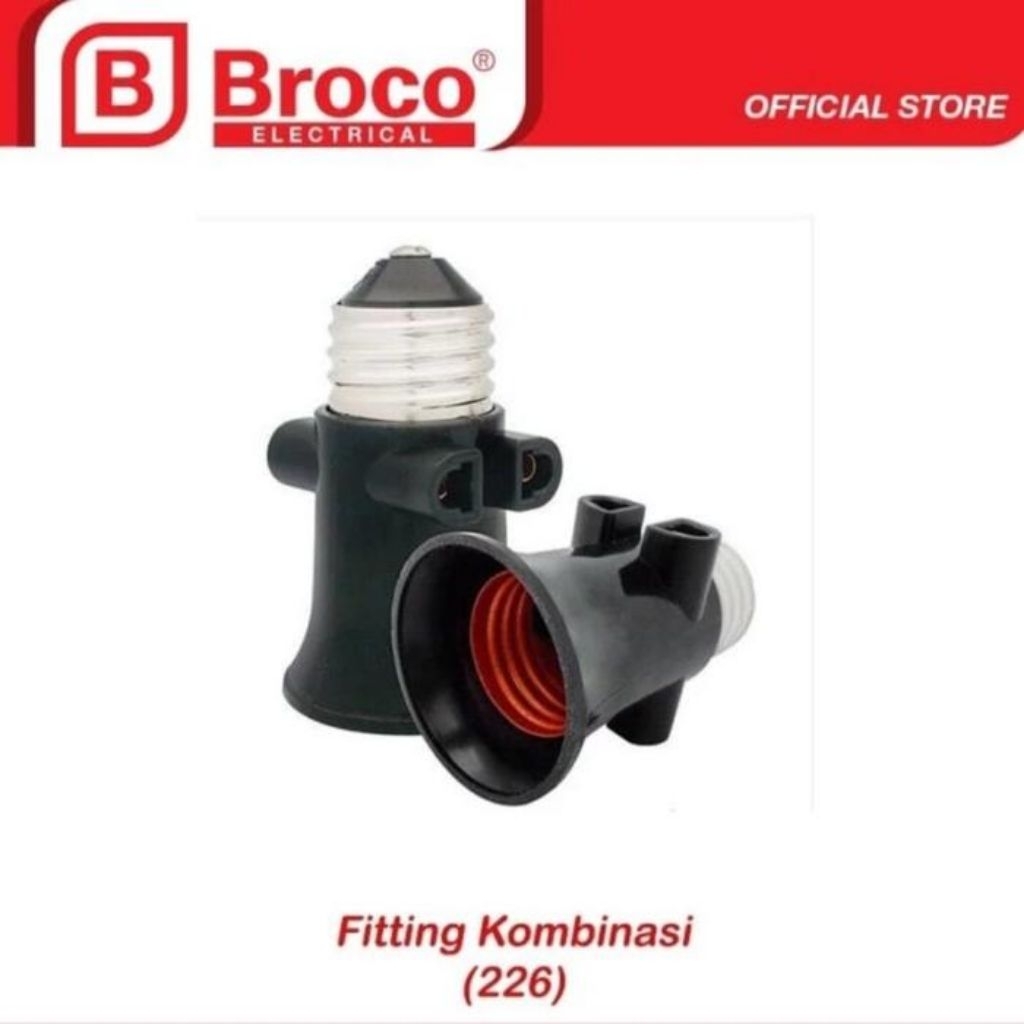 FITTING LAMPU KOMBINASI BROCO FITTING GANTUNG KOMBINASI COLOKAN BROCO ORI