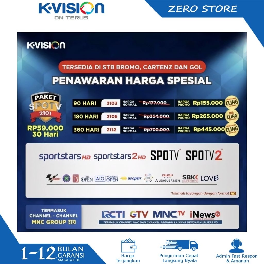 Paket SPOTV KVISION MotoGP K vision 30 HR