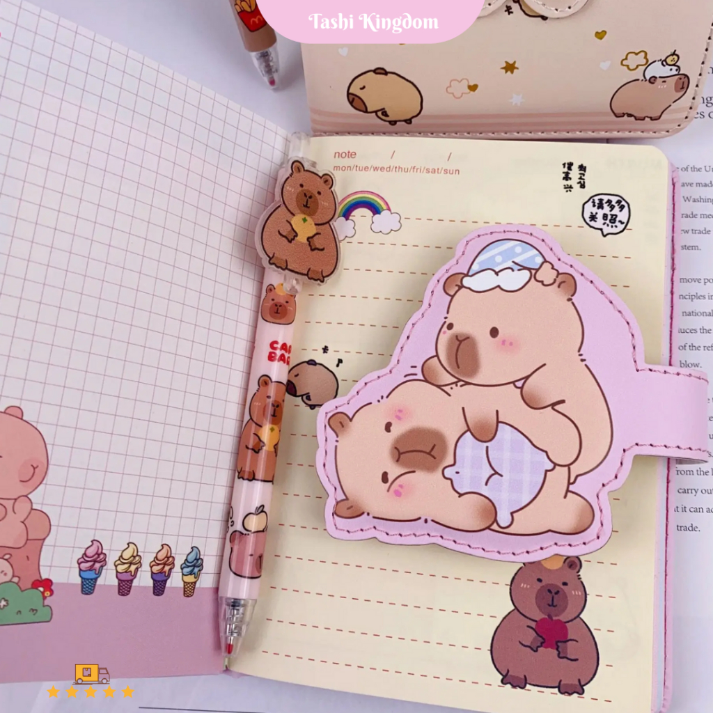 

Notebook Capybara set 2in1 / Buku jurnal cacatan kapibala notepad karakter kado ulang tahun anak