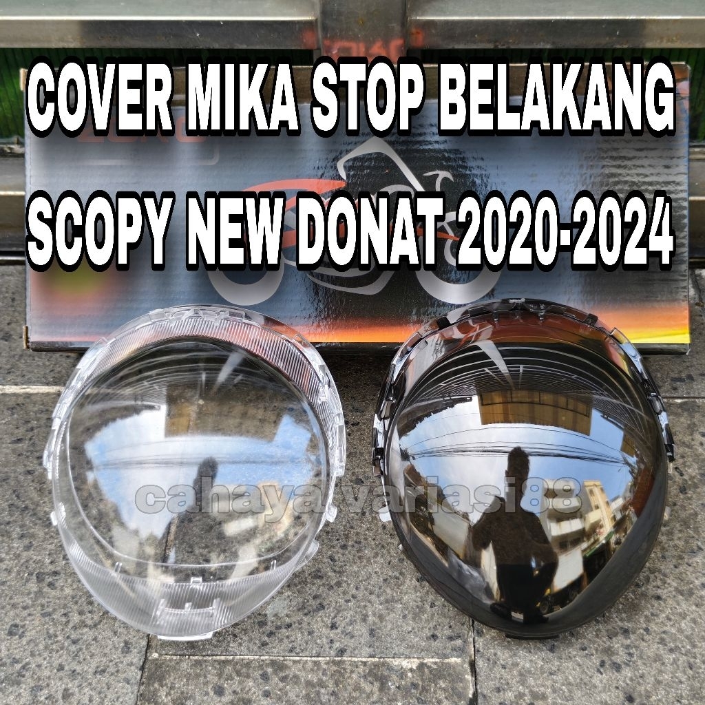 Cover Mika Lampu Stop Belakang Motor Scoopy New Donat 2020-2024 Riben Smoke Bening ZORO