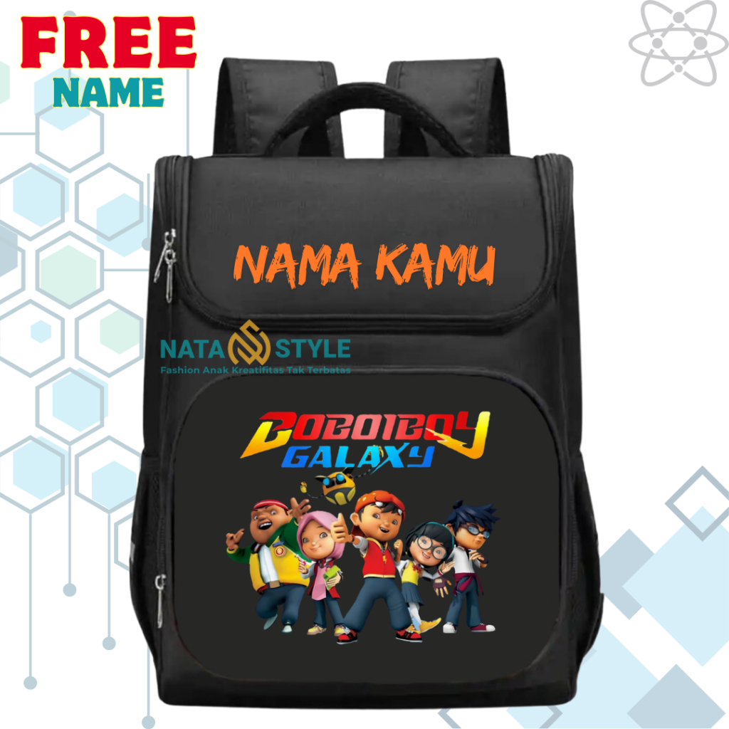Tas Ransel Sekolah Anak TK/SD Boboiboy Galaxy I Tas Sekolah Anak SD/TK Boboiboy Galaxy  (Free Nama)