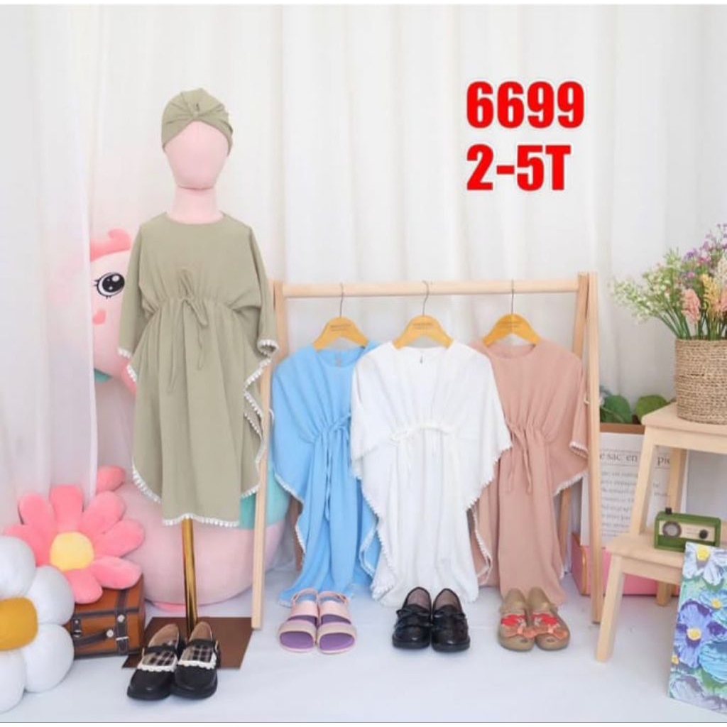 k340 baju kaftan anak cewek