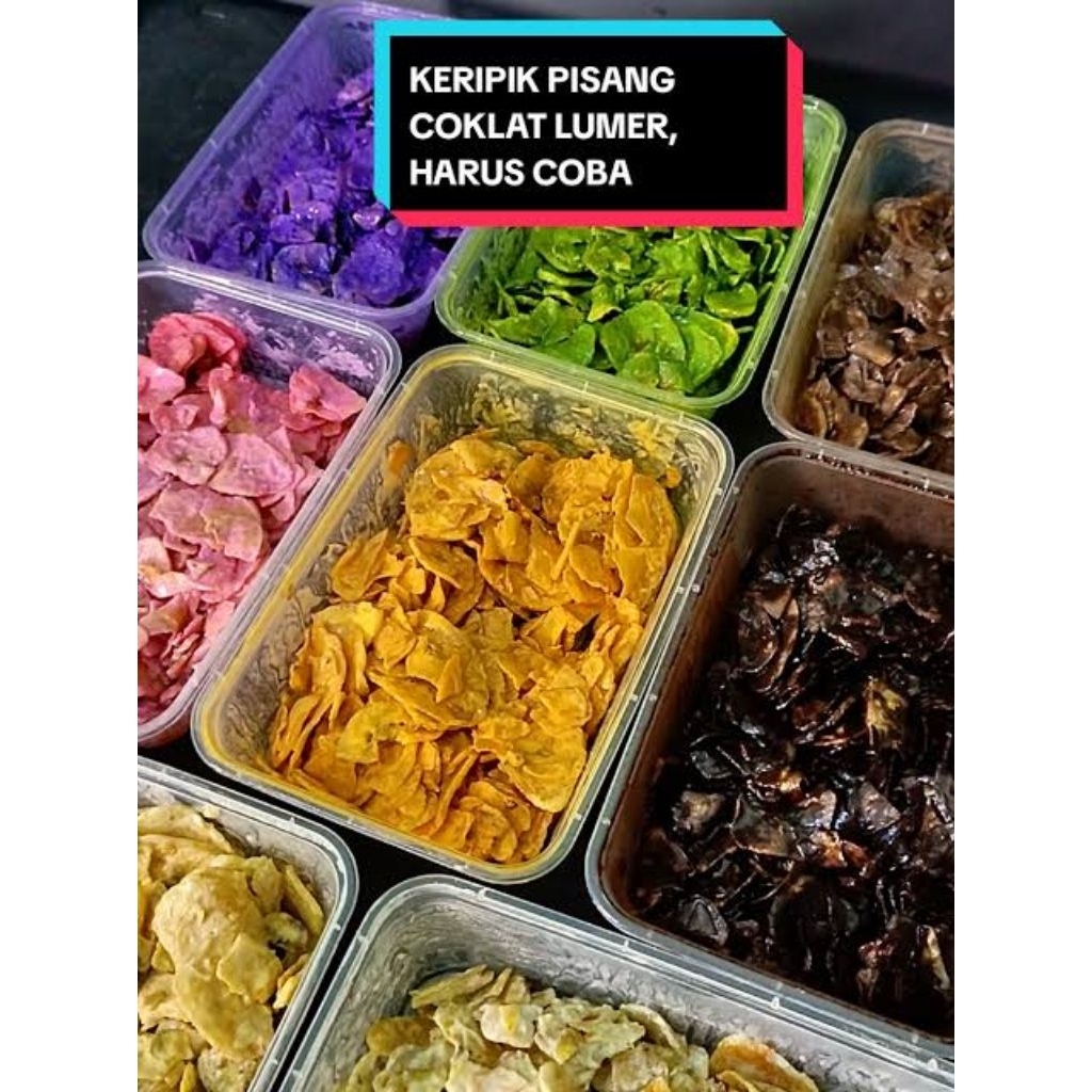 

kripik pisang coklat kemasan tinwal 500 ml full pack