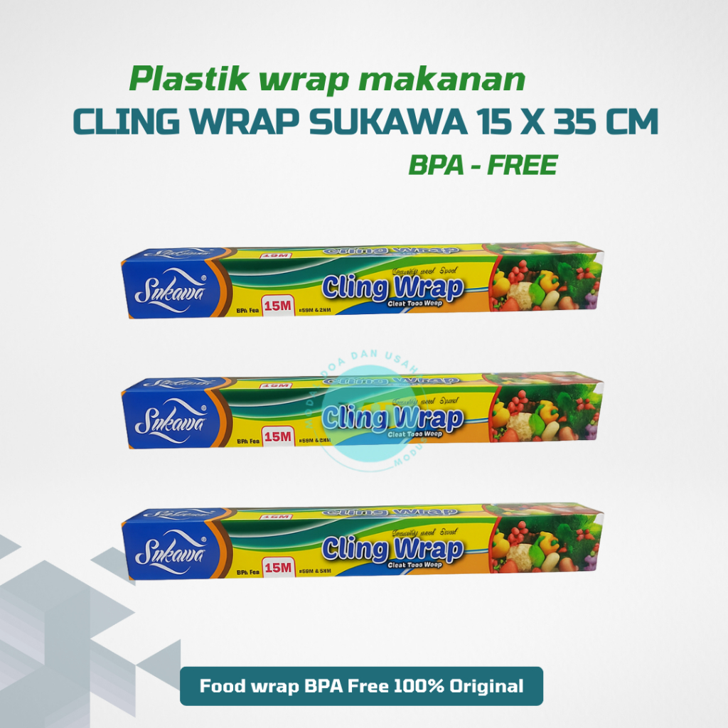 Cling Wrap Plastik Wrap Wrapping Makanan Sukawa 15m x 38cm Food Grade