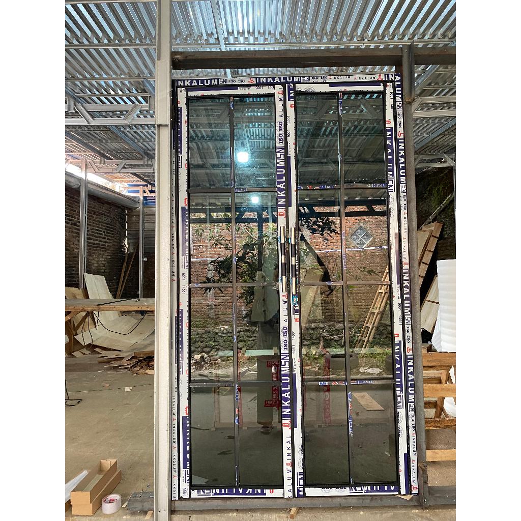 PINTU ALUMINIUM KUPU TARUNG KOMPLIT KUSEN | BISA CUSTOME UKURAN