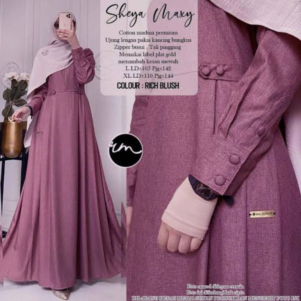 SHEYA MAXY by RATU MULABEES GAMIS KATUN MADINAH POLOS SIMPLE SYAR'I MODIS MODERN KEKINIAN