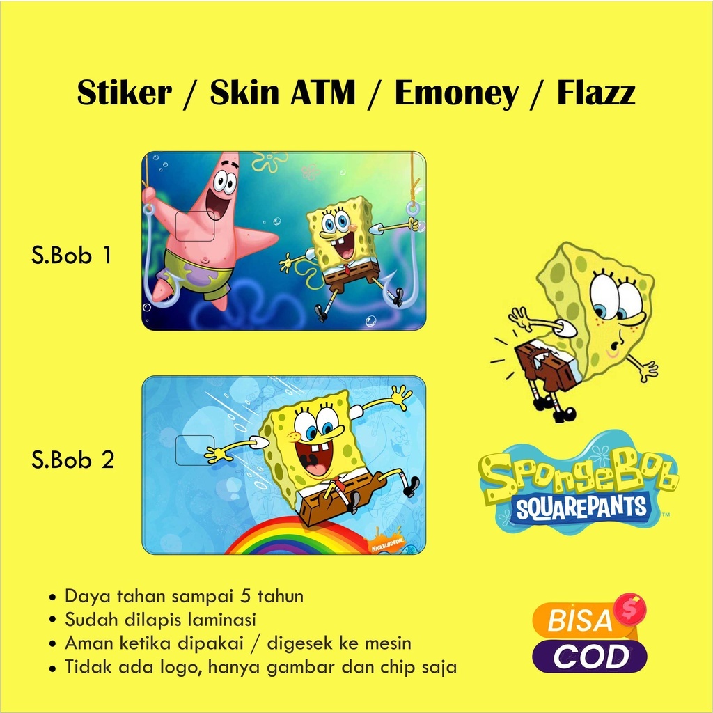 

Stiker / Garskin / Skin ATM Kartu Spongebob / Patric