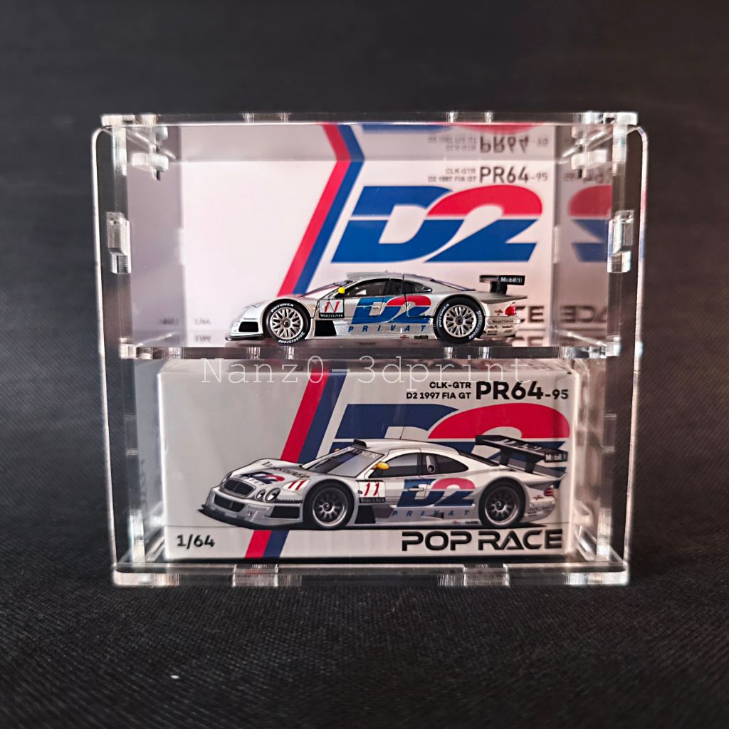 Casing Akrilik for Pop Race PR640095 MERCEDES-BENZ CLK AMG GTR - 1997 FIA GT D2 PRIVAT 1:64 Diecast 