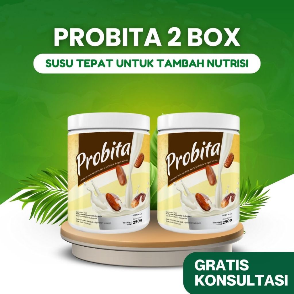 

2 Box Probita Susu Kurma Ajwa - Peninggi Badan Anak & Remaja Rendah Gula BPOM & Halal