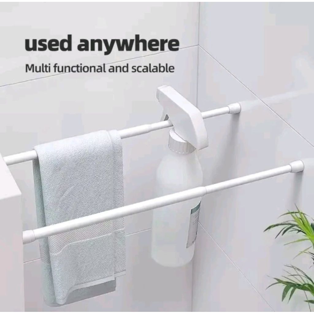 N5 COD - F77 Besi Tiang Gorden Tongkat fleksibel / tongkat ajaib / tongkat gantungan tirai gorden / 