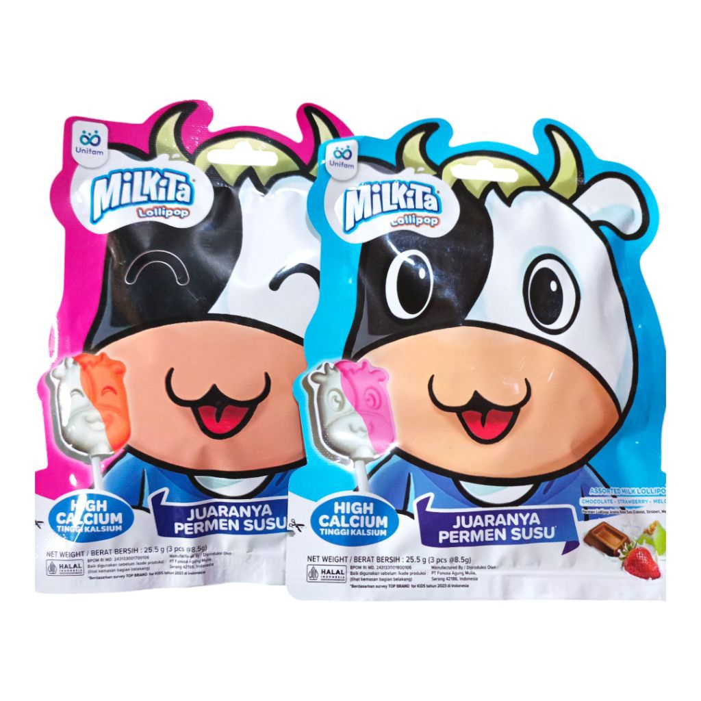 

Permen milkita lollipop 1pouch isi 3pcs aneka rasa susu buah mix