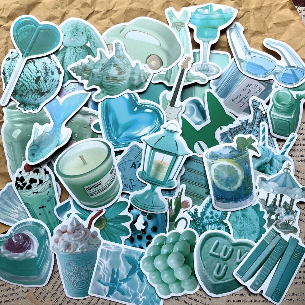 

15pcs STICKER MINT AESTHETIC / Sticker aesthetic soft pastel / pastel sticker / sticker phone Case / sticker laptop / sticker botol minum / journaling sticker / scrapbook sticker aesthetic / ocean sticker / stiker lucu