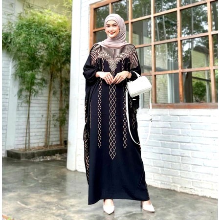 Gamis Kaftan Inayah Premium, Baju Muslim Wanita Elegan Terbaru, Batik Alisa Collection