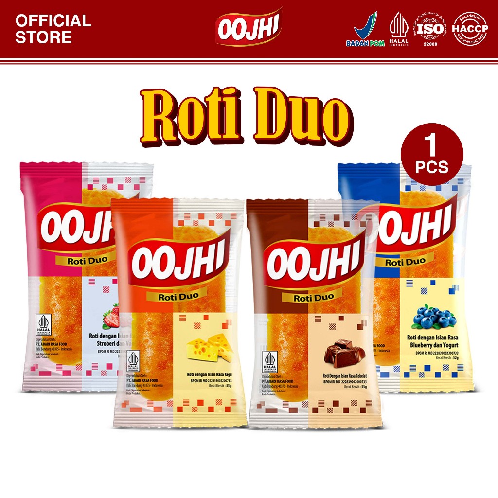 

OOJHI Roti Duo 4 Varian Rasa Cemilan Makanan Enak Bersertifikat BPOM & Halal