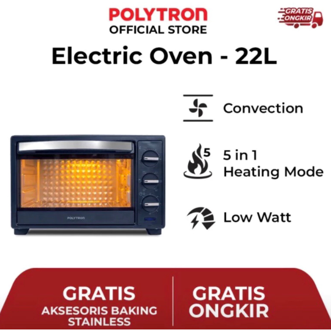 POLYTRON OVEN LISTRIK 22LITER PEO 22B1B