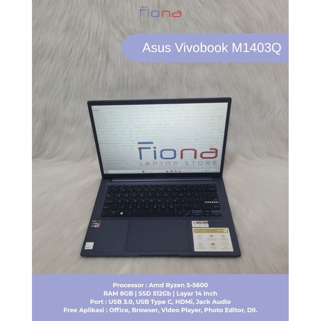 Asus Vivobook M1403Q| Amd Ryzen 5-5600| Ram 8Gb Ssd 512Gb