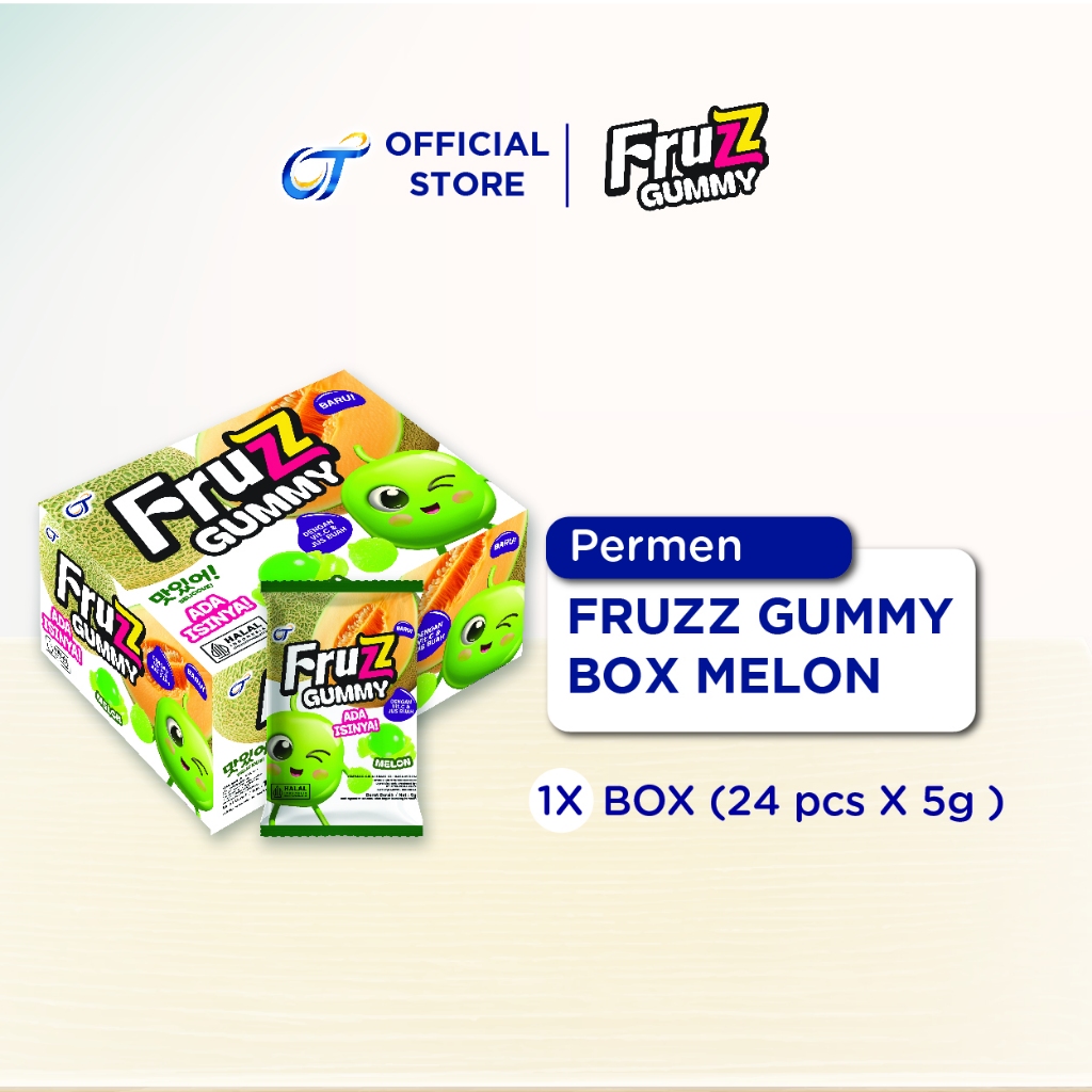 

Fruzz Gummy Permen Kenyal Rasa Melon - [1 Box Isi 24pcs]