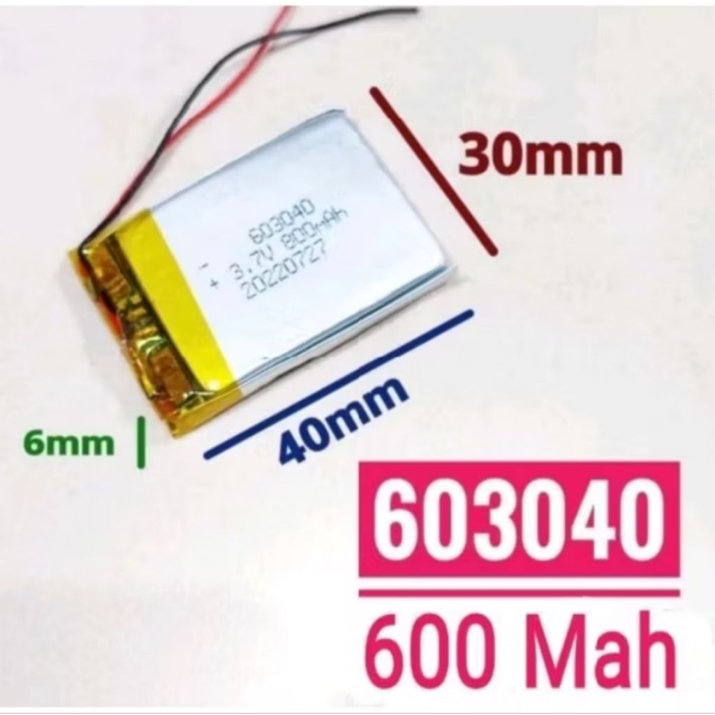 DEAH 3.7V 600 mah batre lithium polimer isi ulang lampu LED ponsel pintar