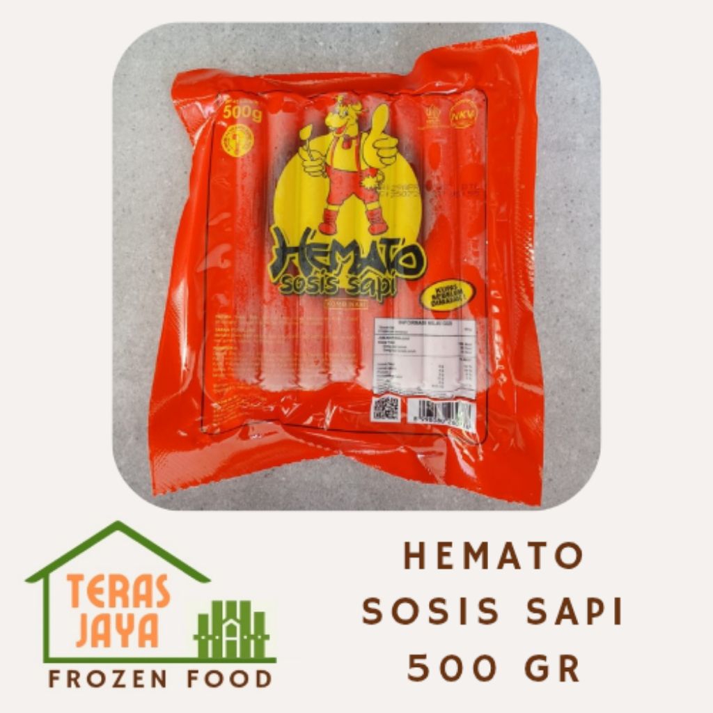 

HEMATO SOSIS SAPI 500 GR Frozen Food (makanan olahan beku sosis sapi)