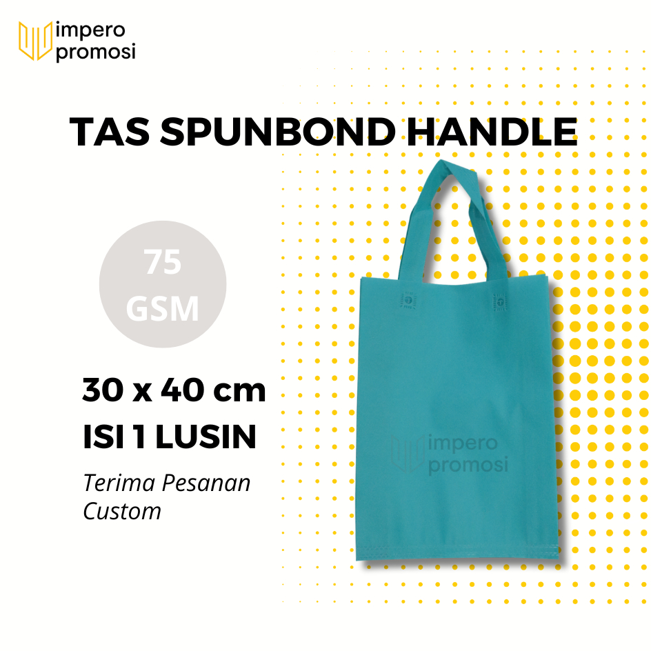 

Impero - GOODIE BAG SPUNBOND HANDLE 30x40 / Harga Lusinan / Kantong Belanja Murah (Hijau Tosca)