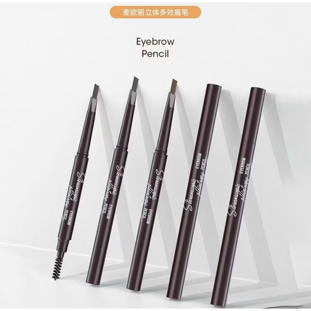 2 in 1 Pensil Alis / Anti Air Putar Otomatis / Eyebrow Pencil dengan Sikat Alis / Eyebrow Pensil