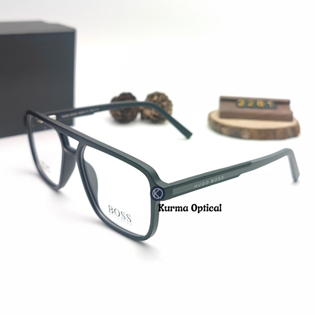 Kurma Optical Frame Hugo Boss 2281 Kacamata Cowok Pria Paket Lensa Photocromic Normal Minus
