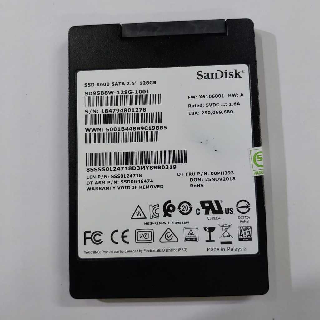 hardisk ssd sandisk 128gb 2,5inch sata murah