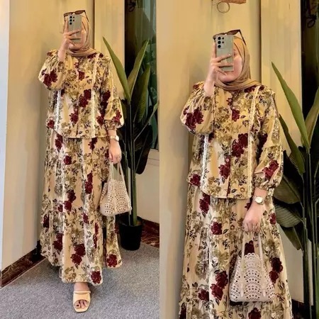 ZAYNA SET ROK RAYON VIRAL XL / SETELAN ROK WANITA / ONE SET ROK VIRAL SETELAN WANITA POLOS / SETELAN