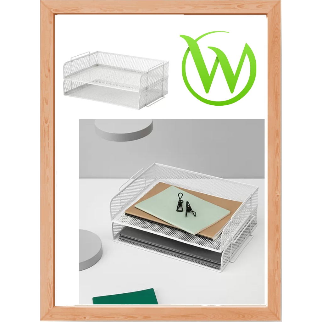 

Tempat surat isi 2 pcs tagihan surat organizer 2 tingkat mudah dilepas DRONJONS Letter tray, putih