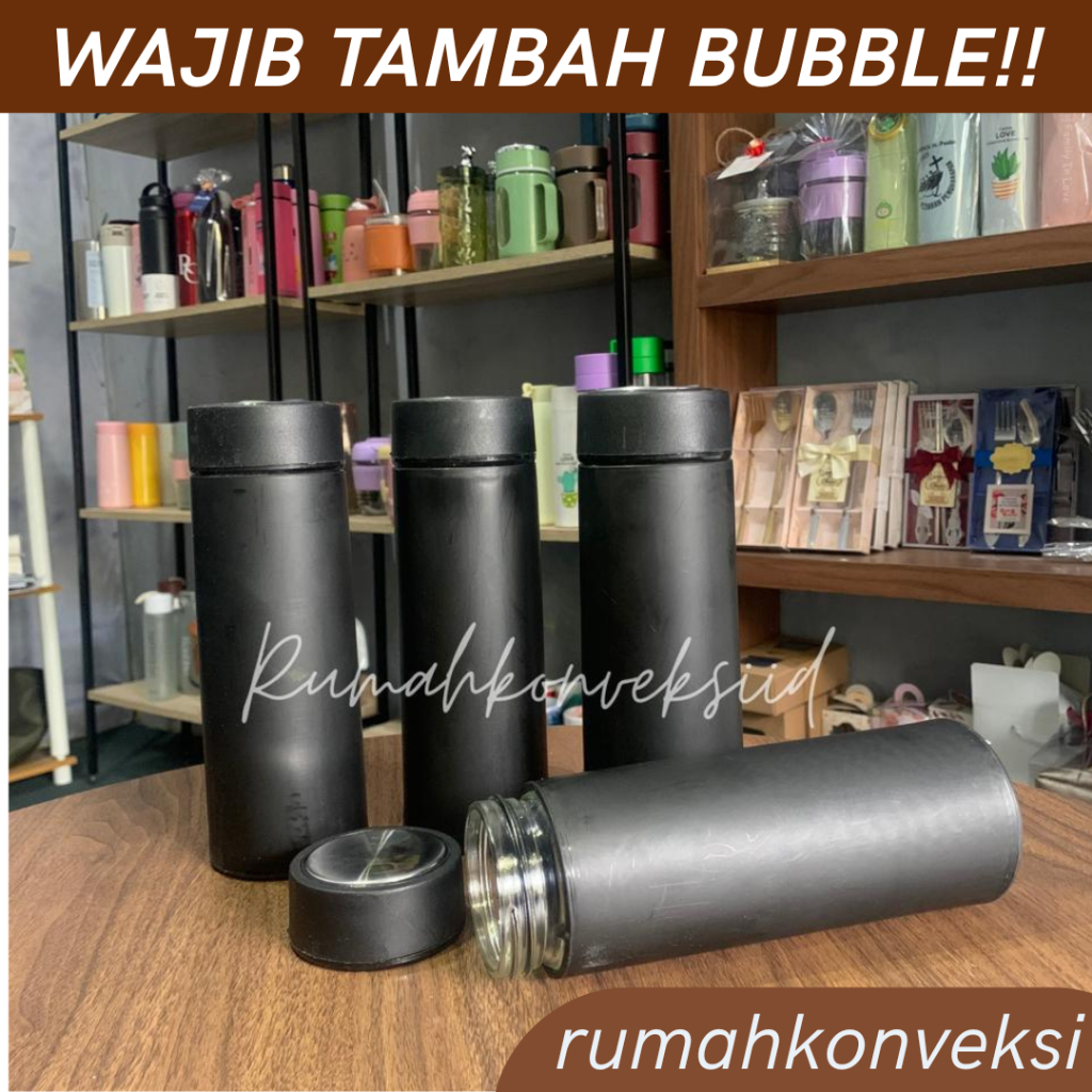 Botol Gelas TUMBLER KACA Polos Hitam DAN PUTIH Limited Edition GROSIR RANDOM
