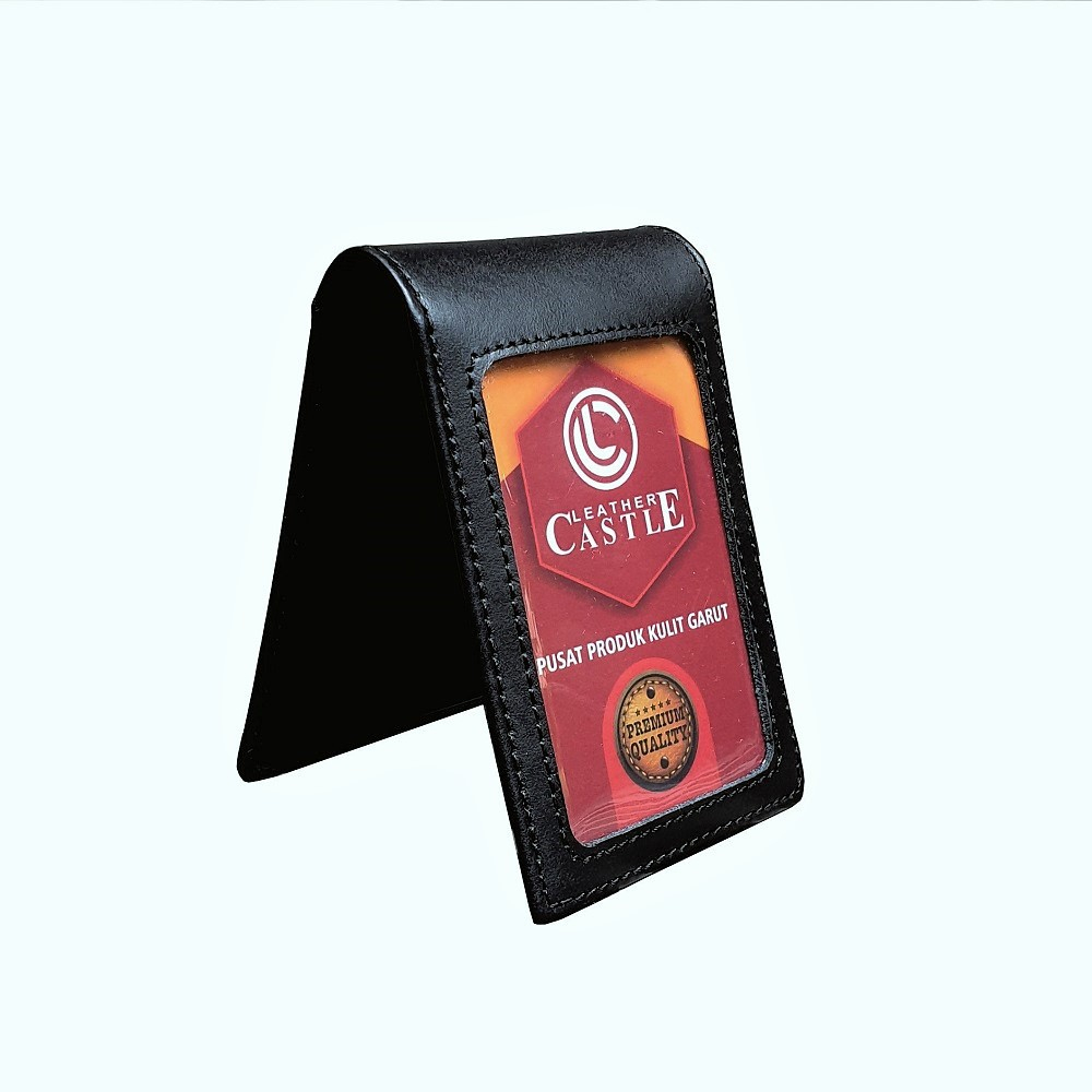 

Id Card Lanyard Name Tag Holder Kulit Kartu Leather Castle
