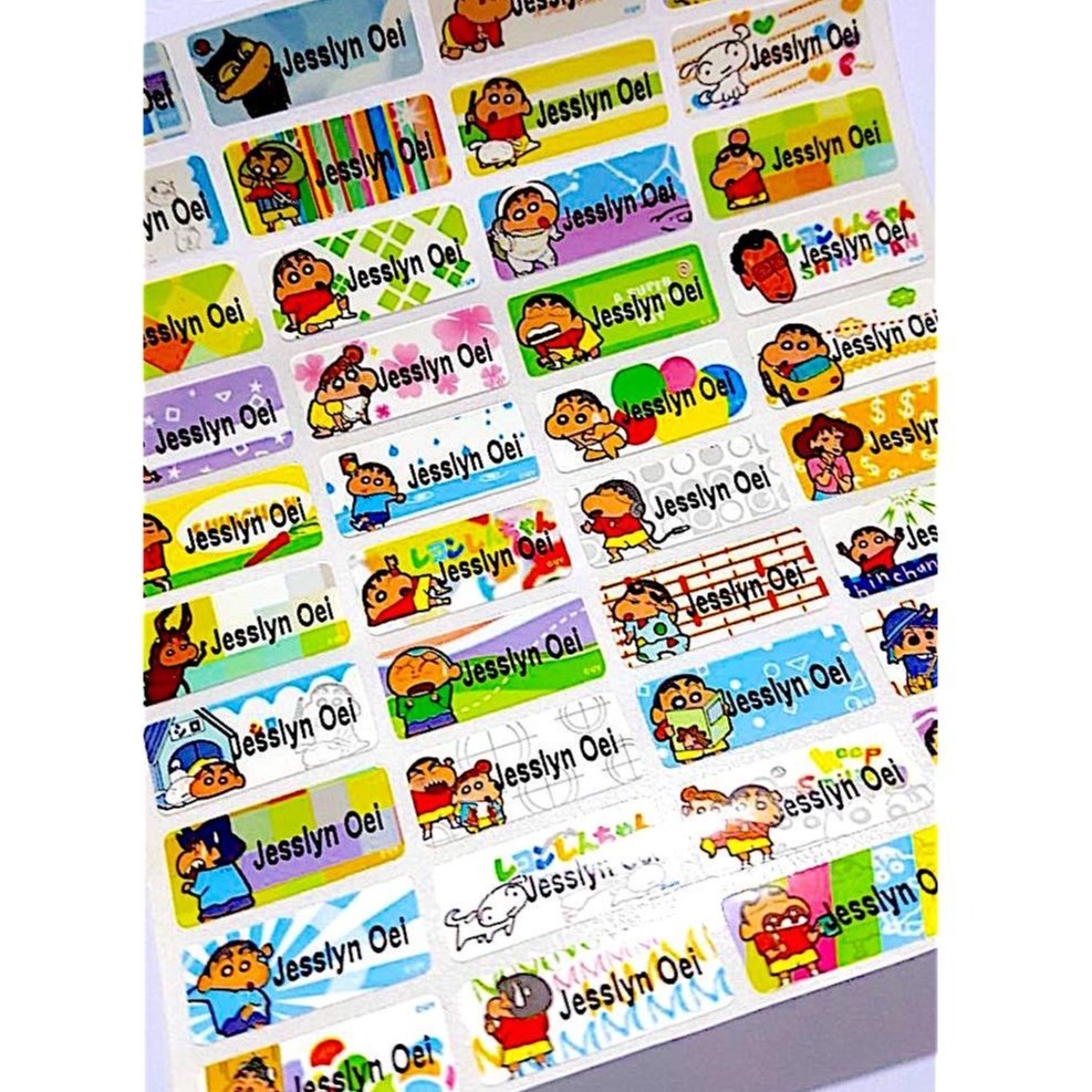 

Label Nama Anti Air Sticker Waterproof Crayon Shinchan