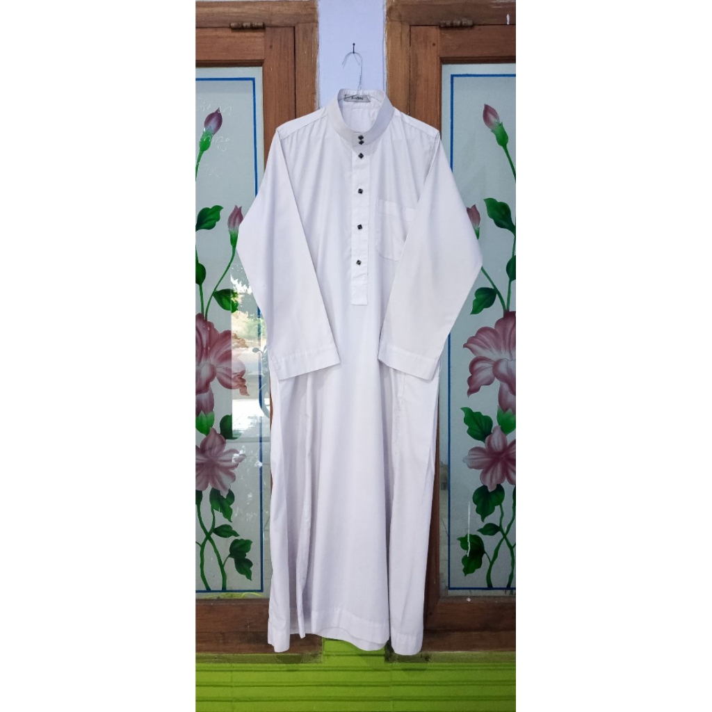Gamis pria putih pl brand allebas