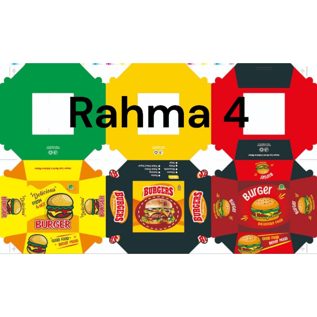 

DUS BURGER, KEMASAN BURGER/KARDUS BURGER MURAH LAMINASI UKURAN,/10X10X8 CM/ISI 100 PCS