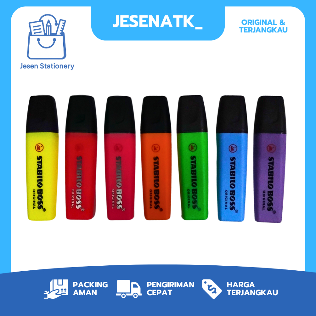 

Boss Stabilo Warna Warni Highlighter Kuning Pink Merah Orange Hijau Biru Ungu