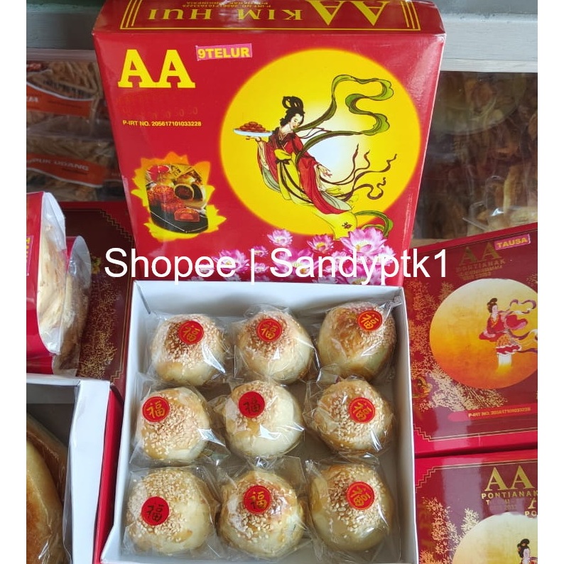 

Kue Bulan AA La Pia Makaupia Nyiek Piang Tan Huang Shu Su Kue Bulan 9 Telur Asin AA khas Siantan Pontianak