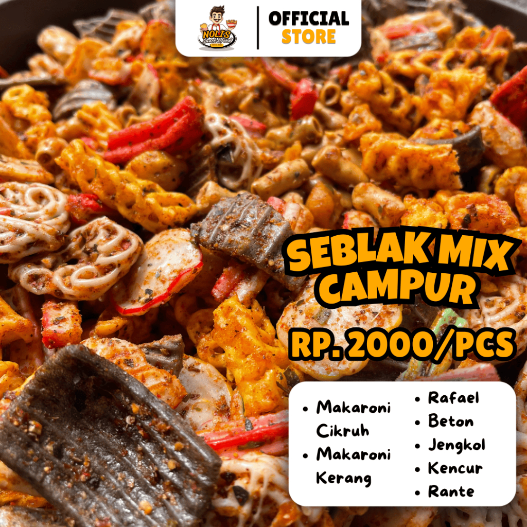 

Seblak Campur Kemasan 2000/pcs [Nolis Snack & Food] Seblak Mix Campur Makaroni Cikruh seblak kering