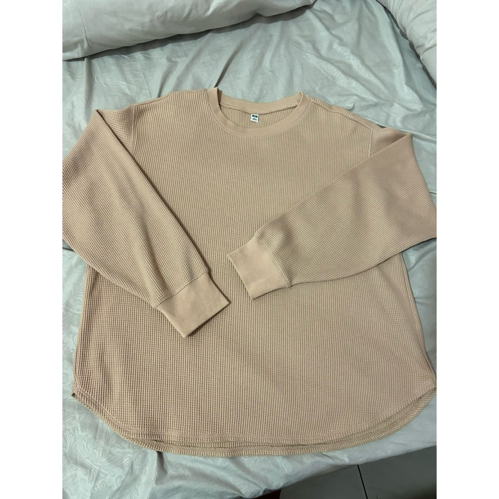 Top waffle lengan panjang - uniqlo (pl)