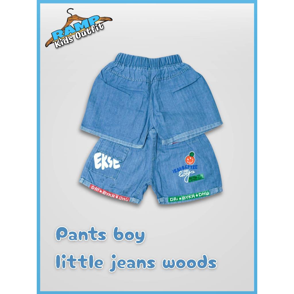 celana pendek anak laki-laki | celana jeans pendek anak motif | Pants boy little jeans woods Ball 35