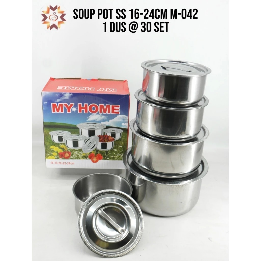 Panci India My Home Set 5 Susun Plus Tutup Panci 16/24cm